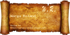 Warga Roland névjegykártya
